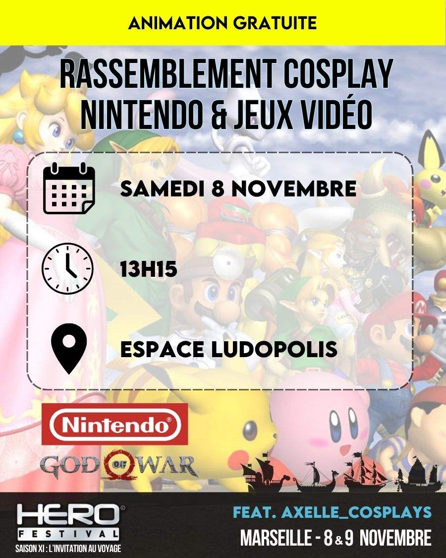 RASSEMBLEMENT COSPLAY NINTENDO, GOD OF WAR & JEUX VIDÉO
