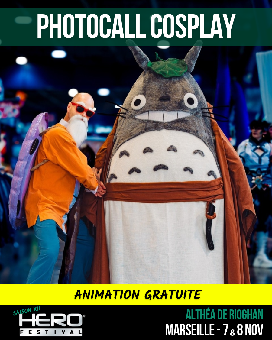 PHOTOCALL COSPLAY AVEC TOTORO JEDI ET TORTUE GÉNIALE